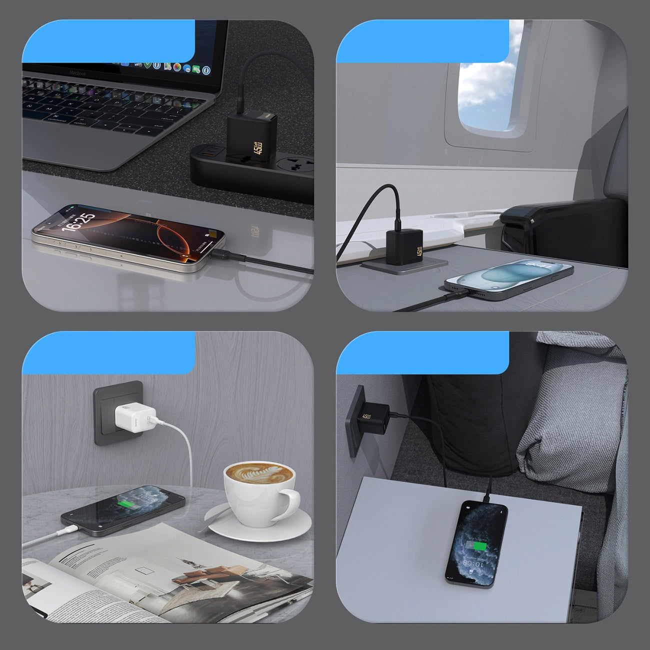 Ładowarka sieciowa z kablem USB-C Dudao A28C, 45W, 3A, 1 x USB-C, Czarny