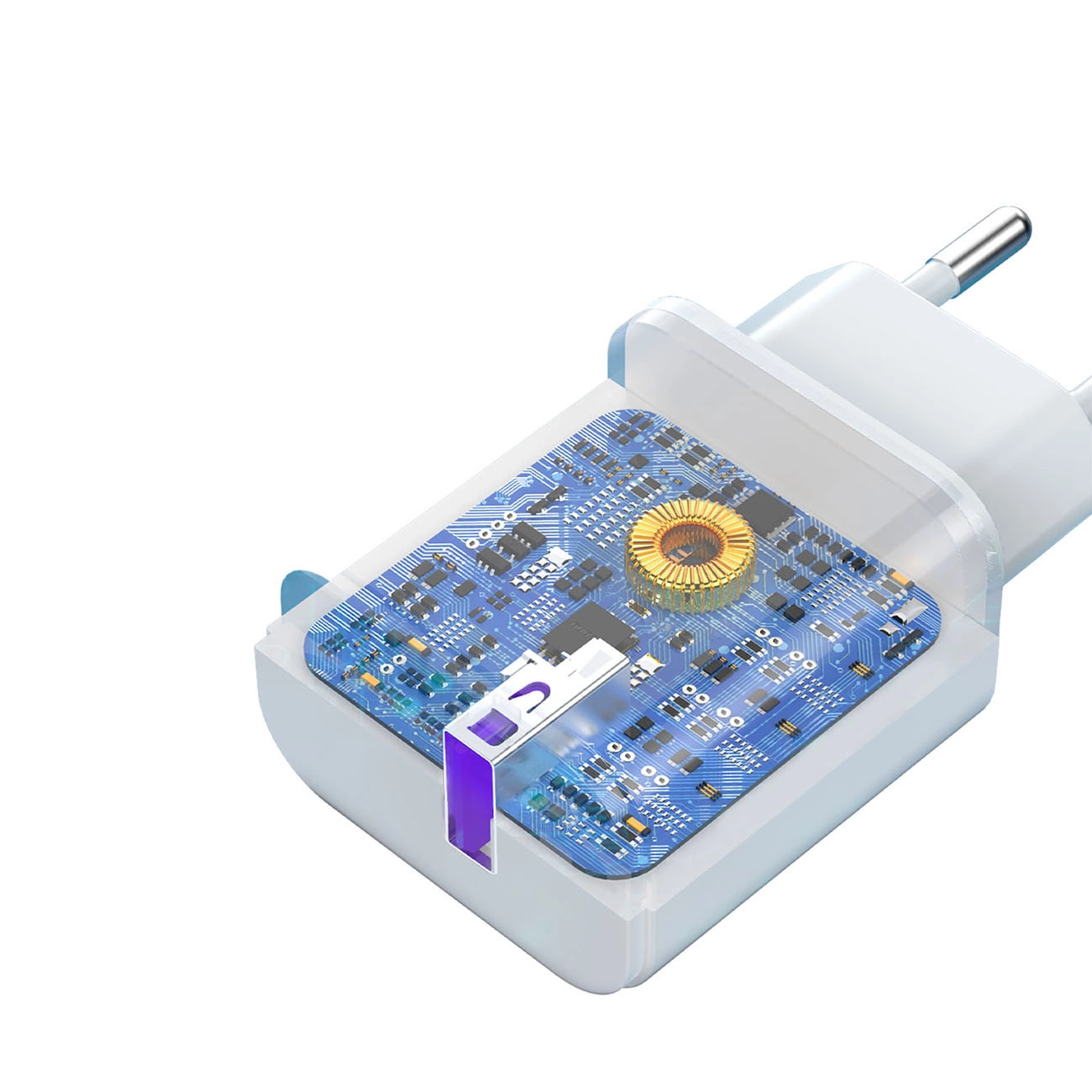 Ładowarka sieciowa z kablem USB-C Dudao A20EU, 18W, 3A, 1 x USB-A, Biała