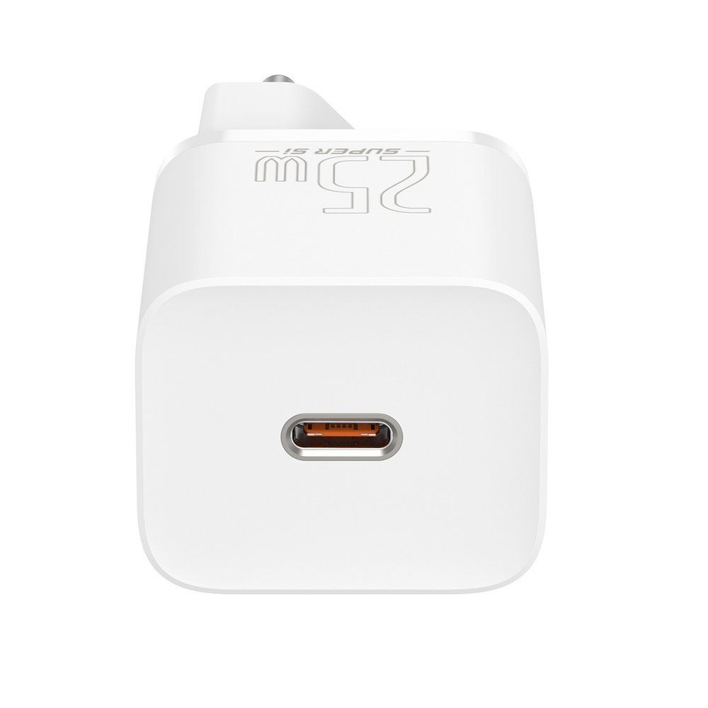 Ładowarka sieciowa z kablem USB-C Baseus Super Si, 25W, 3A, 1 x USB-C, biały TZCCSUP-L02