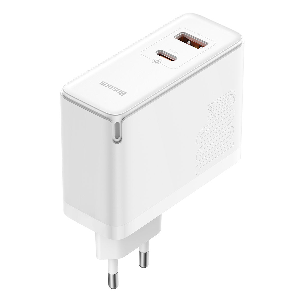 Ładowarka sieciowa z kablem USB-C Baseus GaN5 Pro, 100W, 3A, 1 x USB-A - 1 x USB-C, Biała CCGP090202