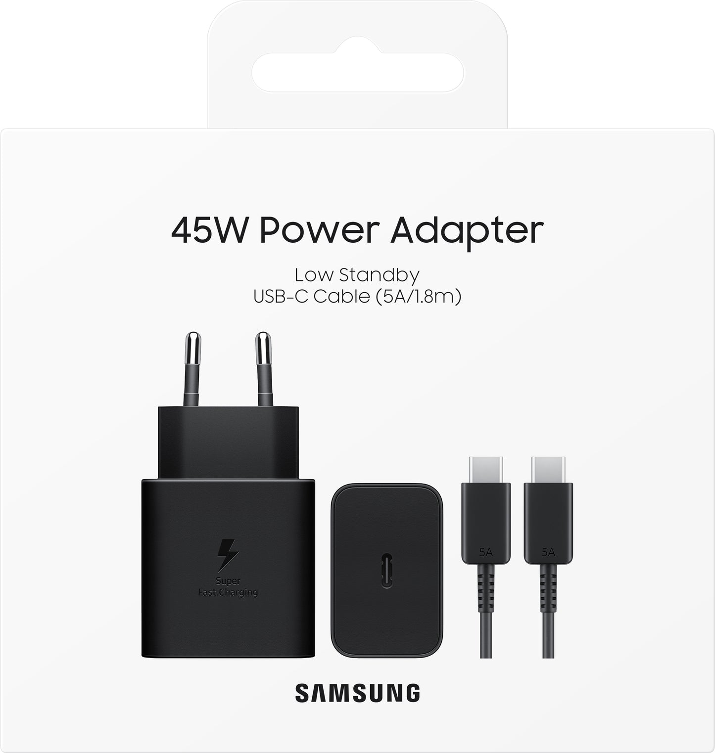Ładowarka sieciowa z kablem USB-C Samsung, 45W, 4.05A, 1 x USB-C, Czarny EP-T4511XBEGEU