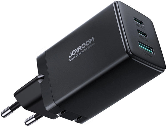 Ładowarka sieciowa z kablem USB-C Joyroom TCG01, 65W, 3.25A, 1 x USB-A - 2 x USB-C, Czarny
