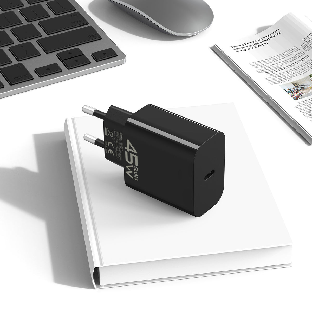 Ładowarka sieciowa z kablem USB-C Blavec BC-7, 45W, 3A, 1 x USB-C, Czarna