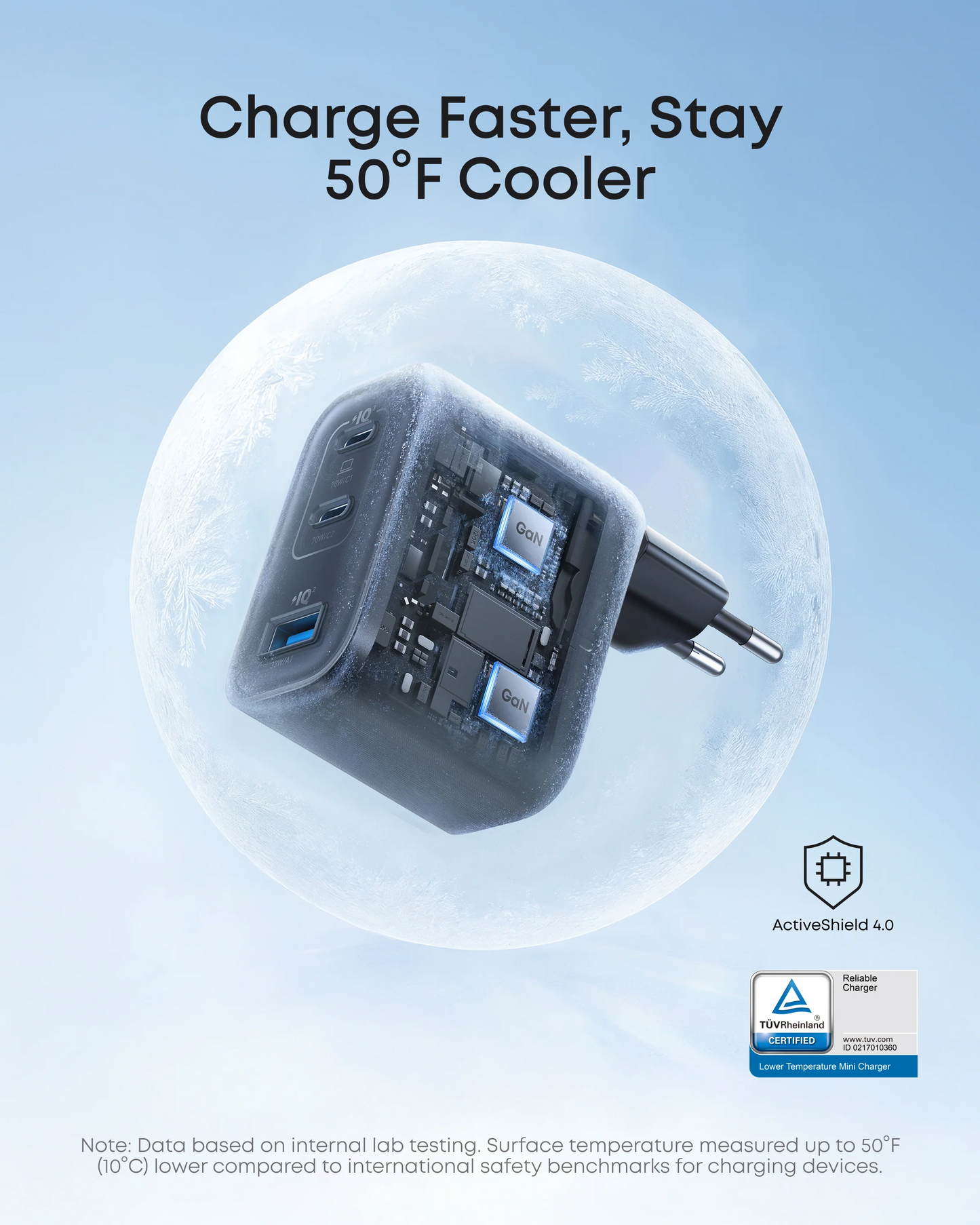 Ładowarka sieciowa z kablem USB-C Anker Nano, 70W, 3.5A, 1 x USB-A - 2 x USB-C, Szara B121A311