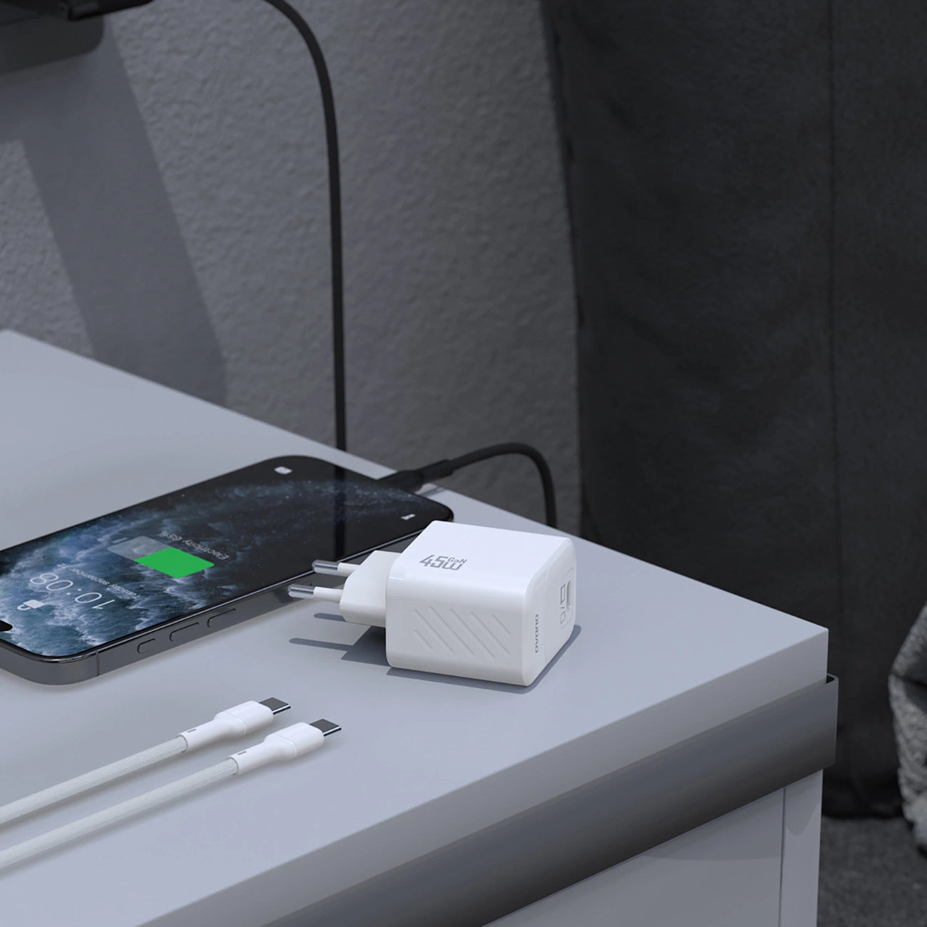 Ładowarka sieciowa z kablem USB-C Dudao A28C, 45W, 3A, 1 x USB-C, Czarny