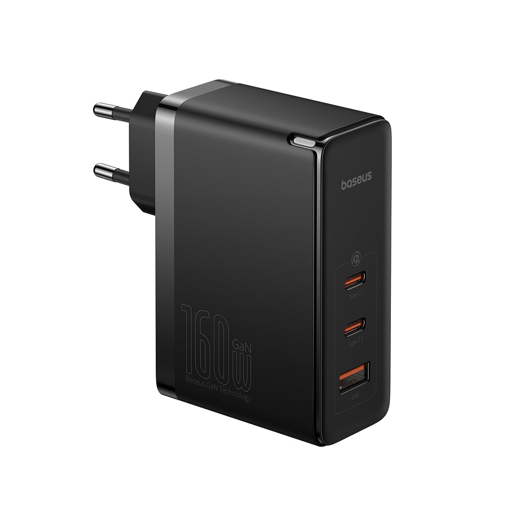 Ładowarka sieciowa z kablem USB-C Baseus GaN5 Pro, 160W, 5A, 1 x USB-A - 2 x USB-C, Czarny P10110825113-00