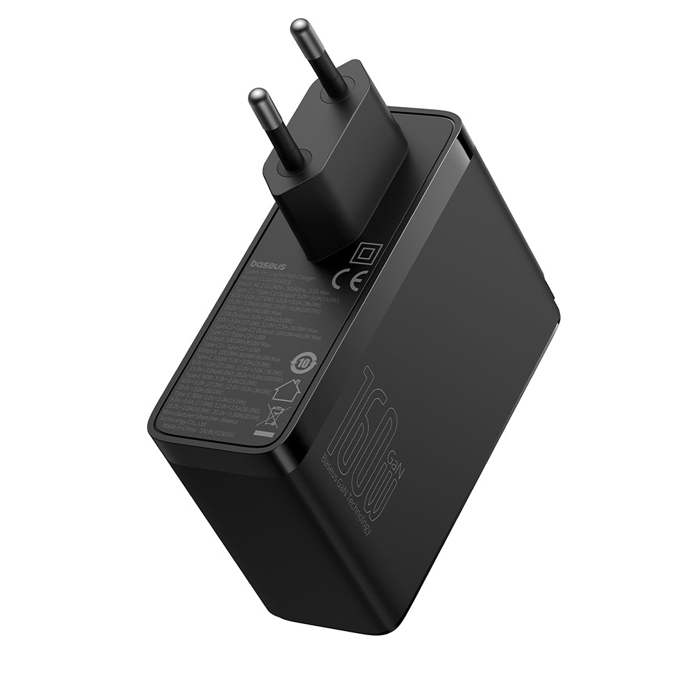 Ładowarka sieciowa z kablem USB-C Baseus GaN5 Pro, 160W, 5A, 1 x USB-A - 2 x USB-C, Czarny P10110825113-00
