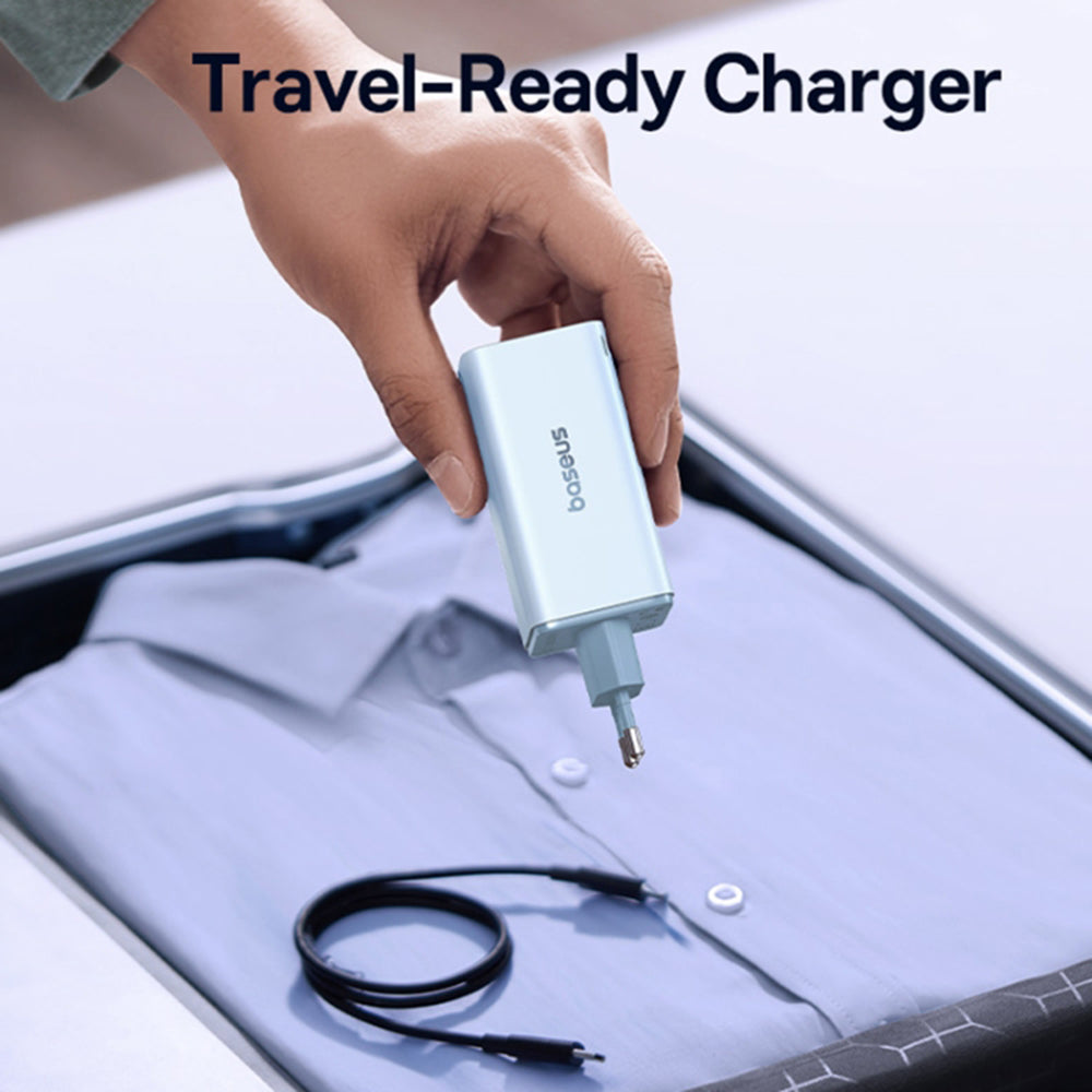 Ładowarka sieciowa z kablem USB-C Baseus GaN6 Pro, 100W, 3.25A, 2 x USB-A - 2 x USB-C, Niebieski P10162705312-00