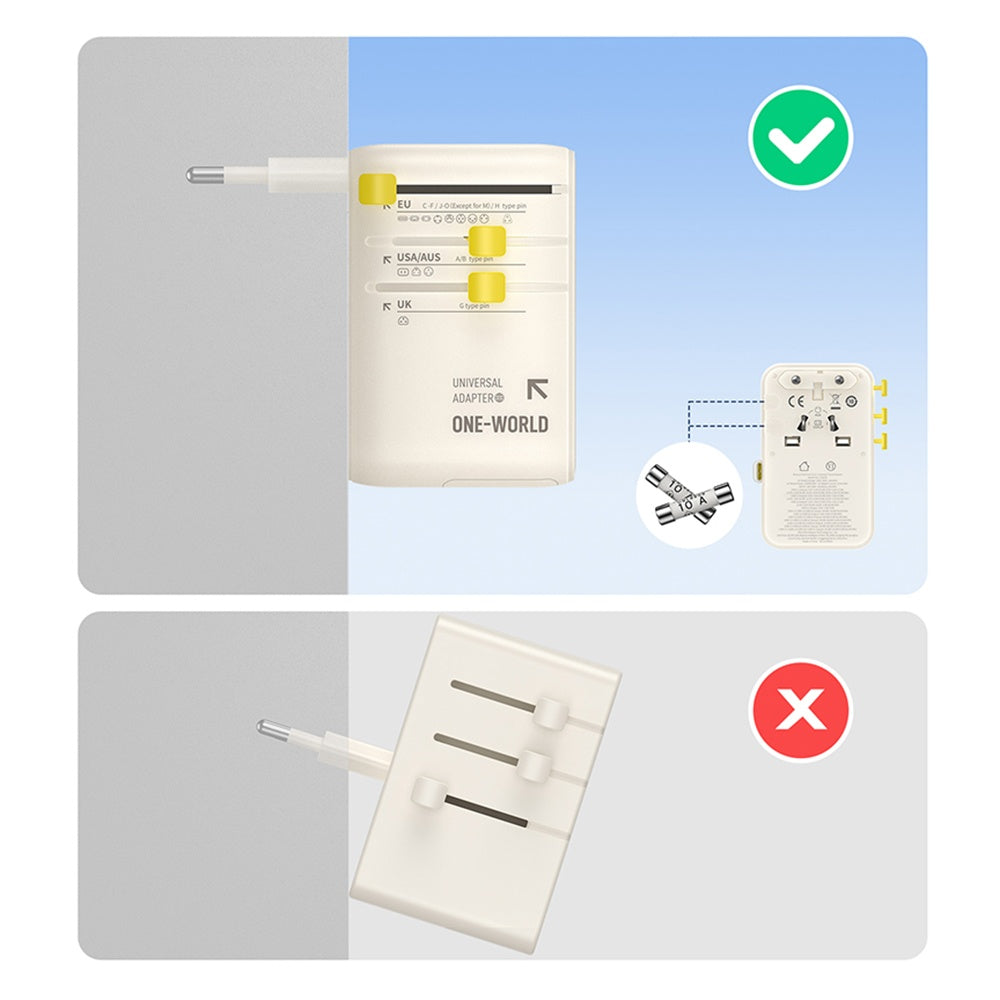 Ładowarka sieciowa z kablem USB-C Baseus Travel EnerCore CG11, 70W, 2 x gniazdko - 1 x USB-C - 2 x USB-A, biały E0307E01