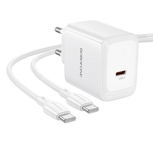 Borofone BN33 Fuente USB-C Cable Wall Charger, 40W, 1 x USB-C, White