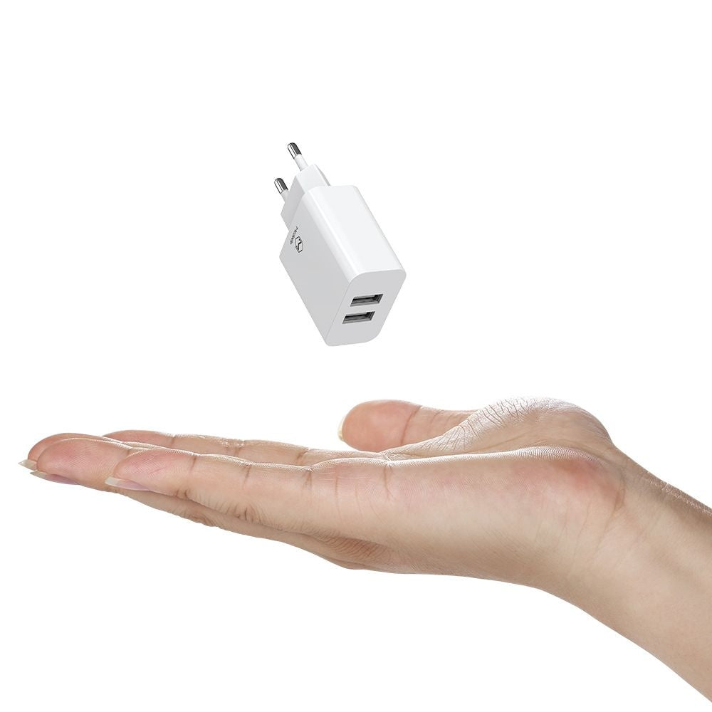 Ładowarka sieciowa z kablem USB-C McDodo CH-6721 Offer, 12W, 2.4A, 2 x USB-A, Biała