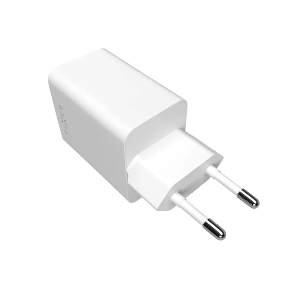Ładowarka sieciowa Fixed Mini, 45W, 3A, 1 x USB-A - 1 x USB-C, Biała