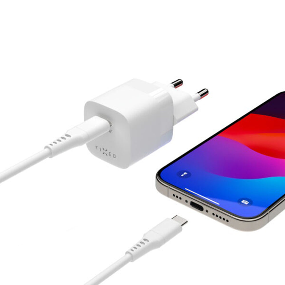 Ładowarka sieciowa Fixed Mini2, 30W, 3A, 1 x USB-C, Biała