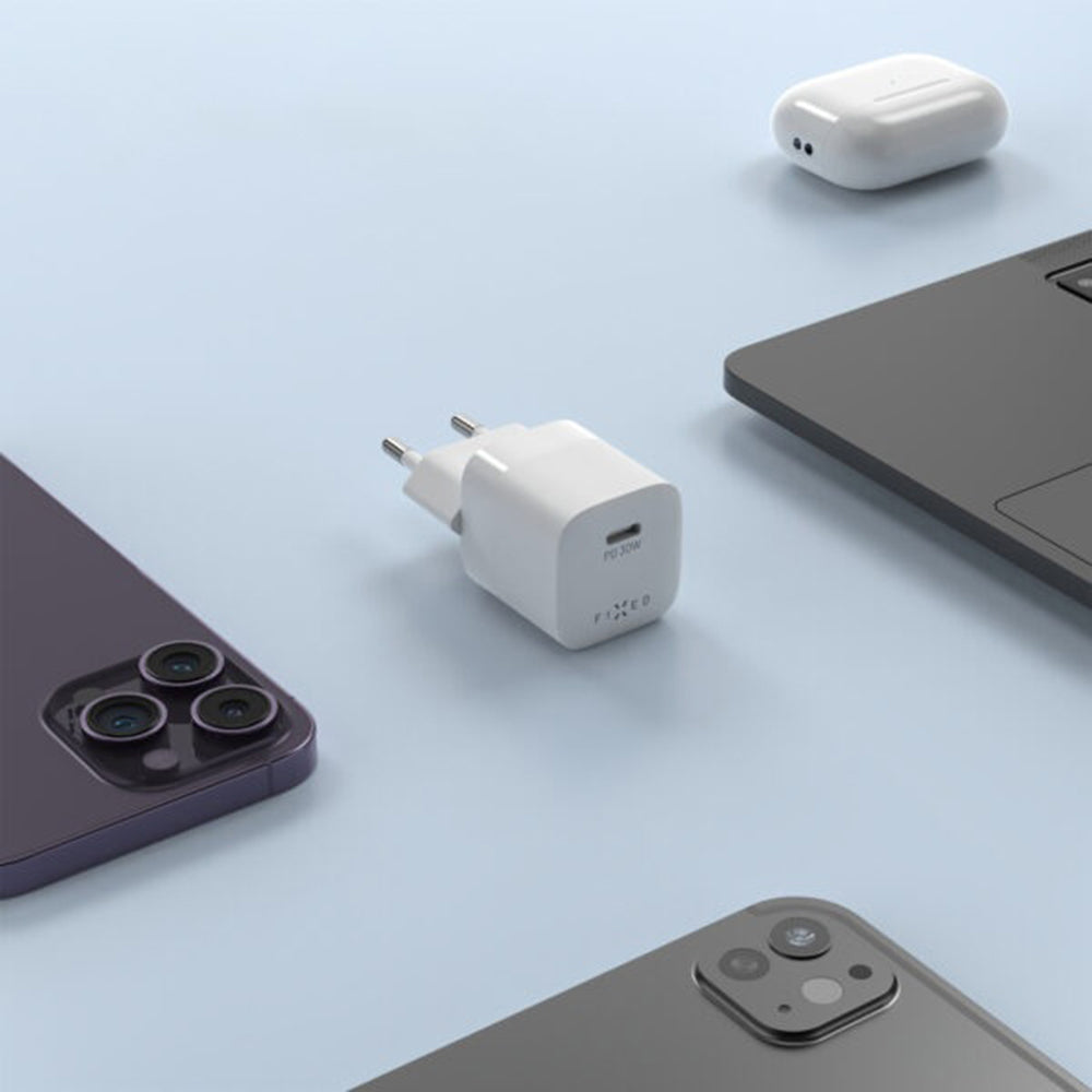 Ładowarka sieciowa Fixed Mini2, 30W, 3A, 1 x USB-C, Biała