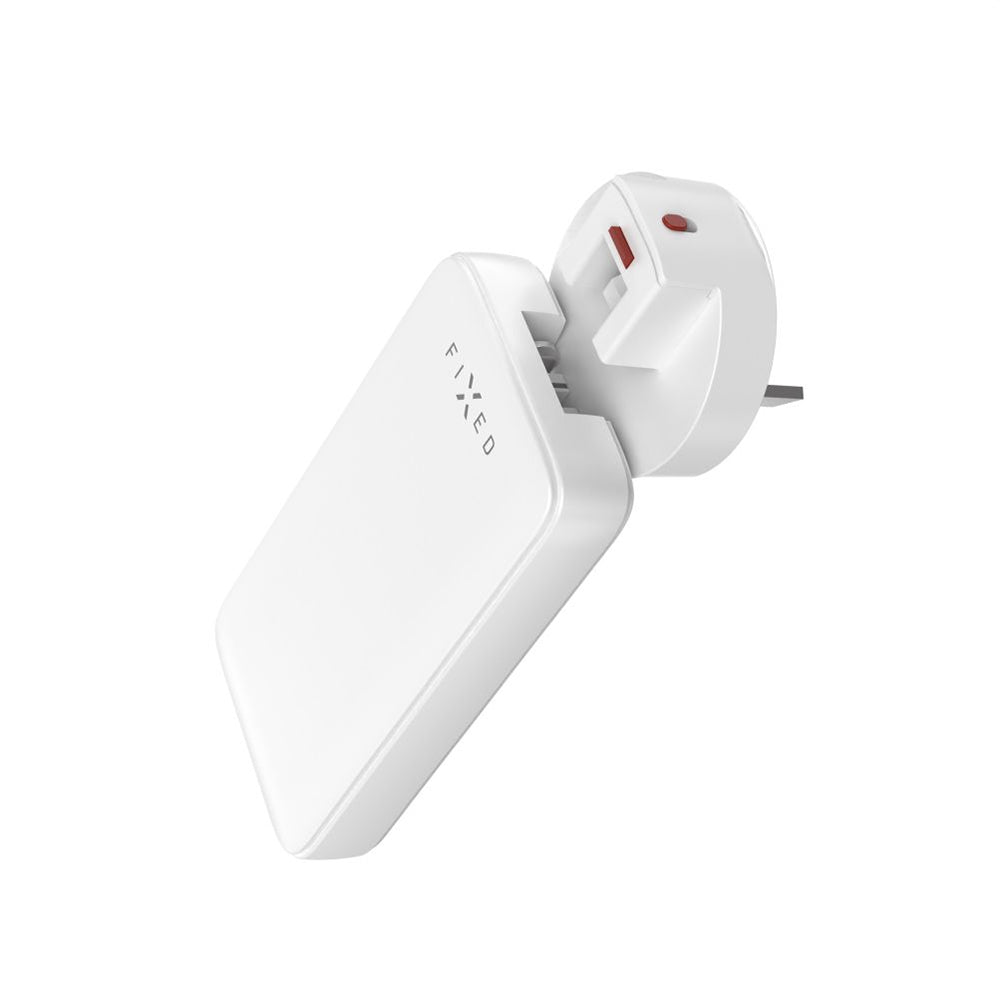 Ładowarka sieciowa Fixed Travel, 45W, 3A, 2 x USB-C, Biała