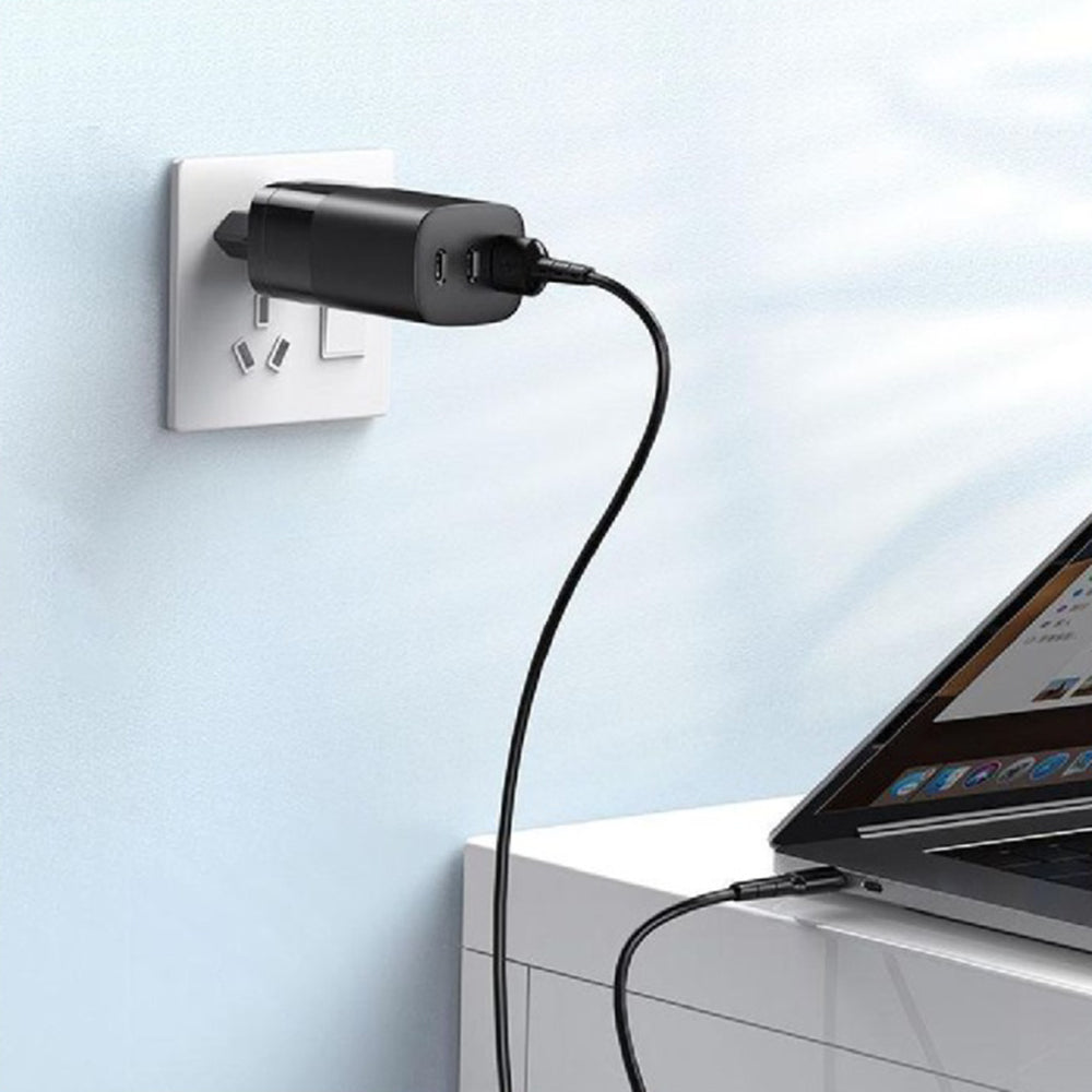 HAVIT UC10 Network Charger, 65W, 3A, 1 x USB-A - 2 x USB-C, Black