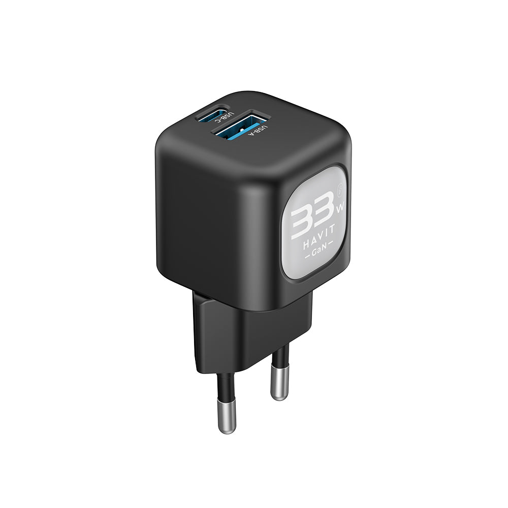 Ładowarka sieciowa HAVIT UC230, 33W, 3A, 1 x USB-A - 1 x USB-C, Różowa