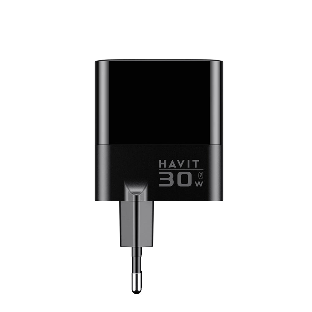 Ładowarka sieciowa HAVIT UCLE001, 30W, 3A, 2 x USB-A - 1 x USB-C, Czarna