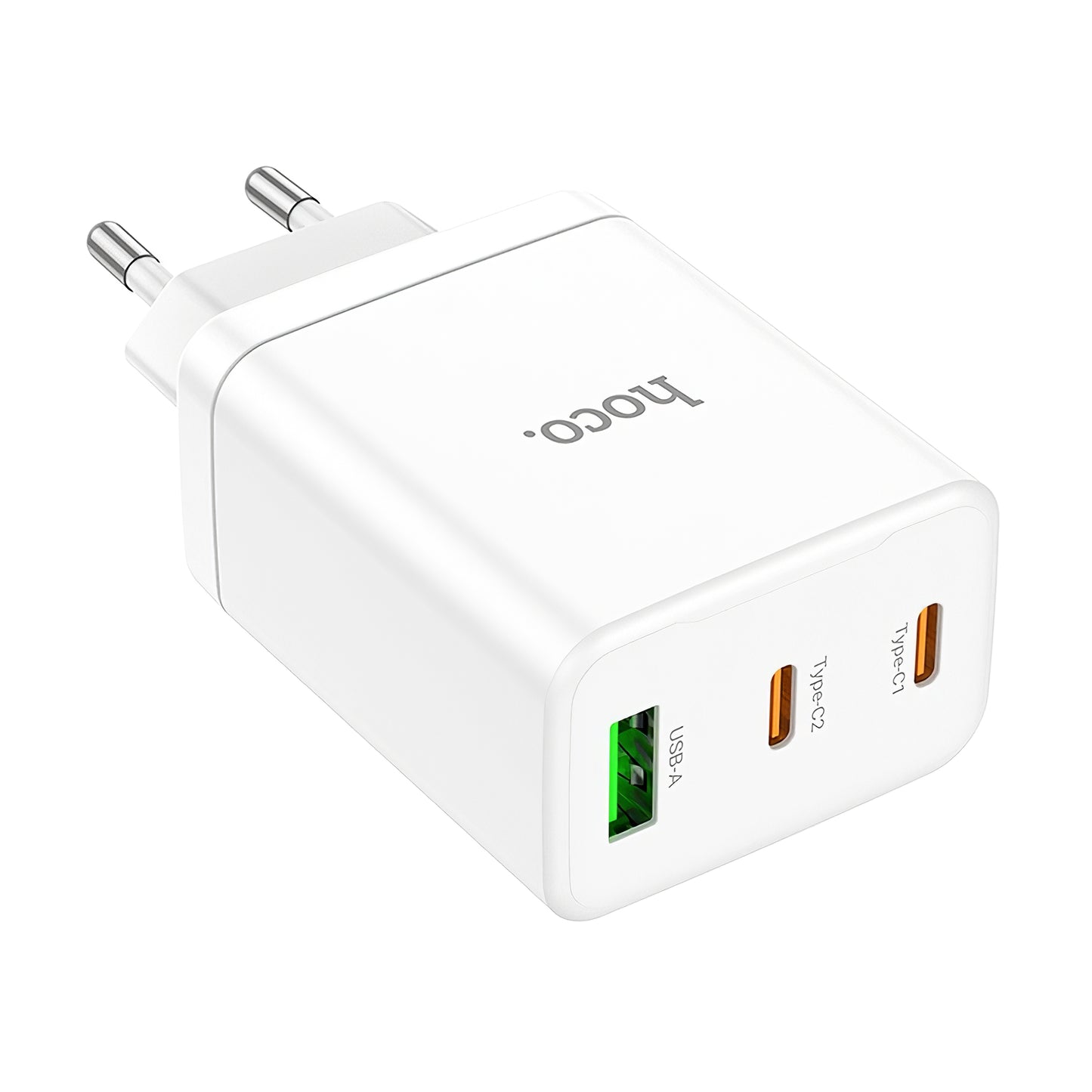 Ładowarka sieciowa HOCO N33, 35W, 3A, 1 x USB-A - 2 x USB-C, biała