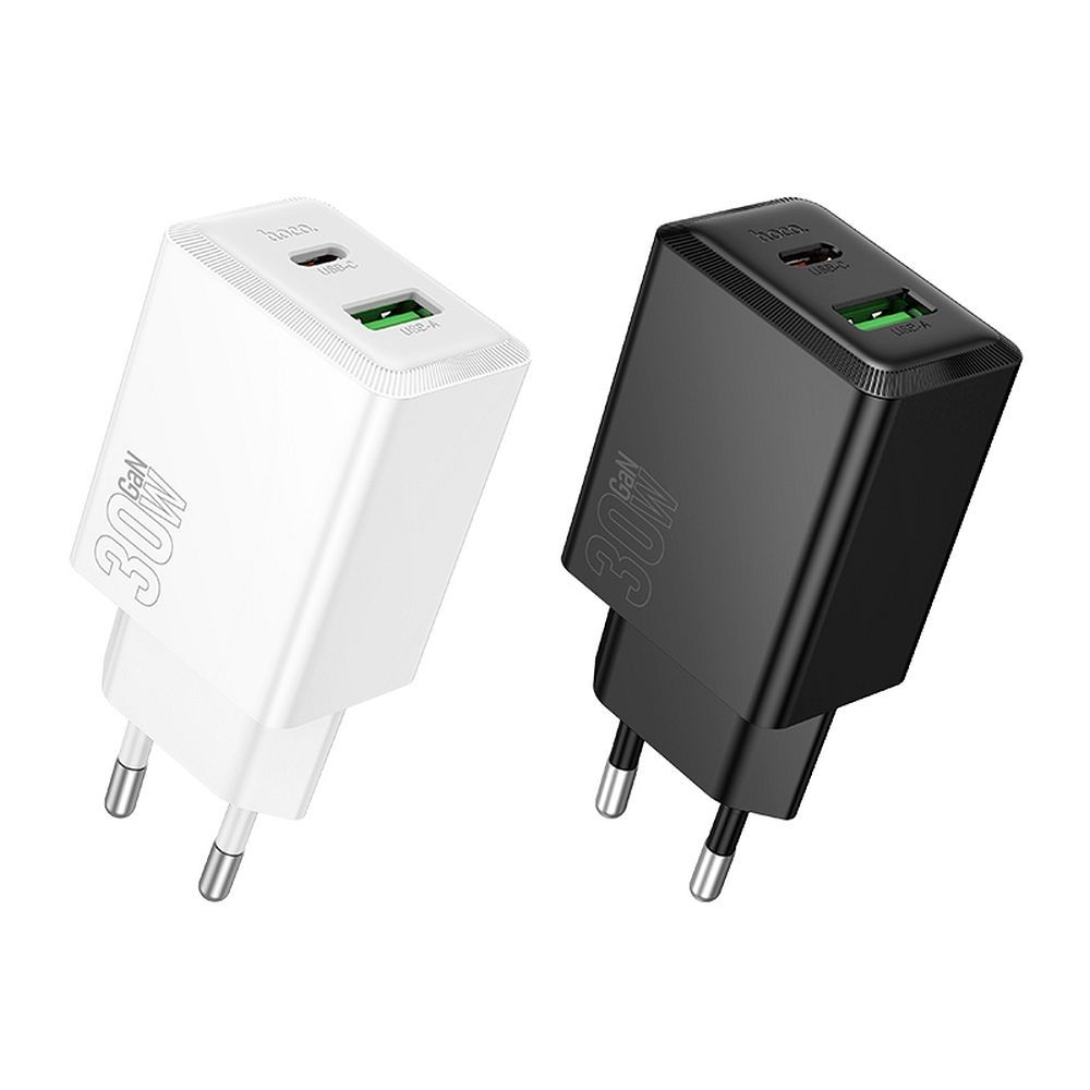 Ładowarka sieciowa HOCO N71, 30W, 3A, 1 x USB-A - 1 x USB-C, Biała