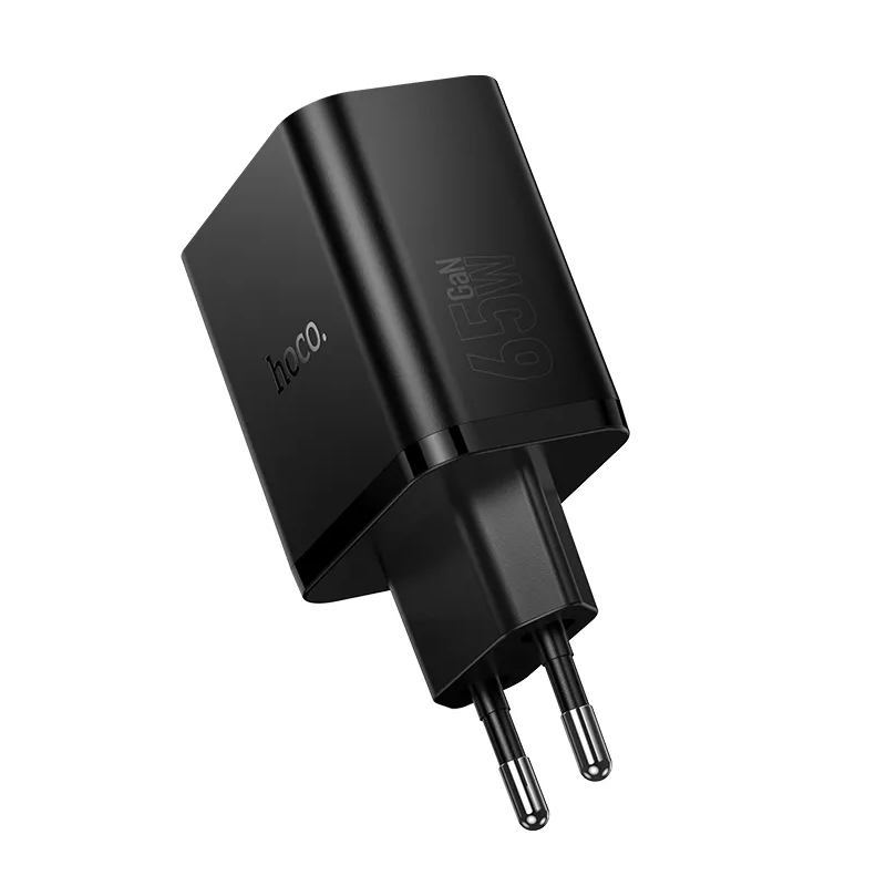 Ładowarka sieciowa HOCO N75, 65W, 3A, 1 x USB-A - 2 x USB-C, Czarny