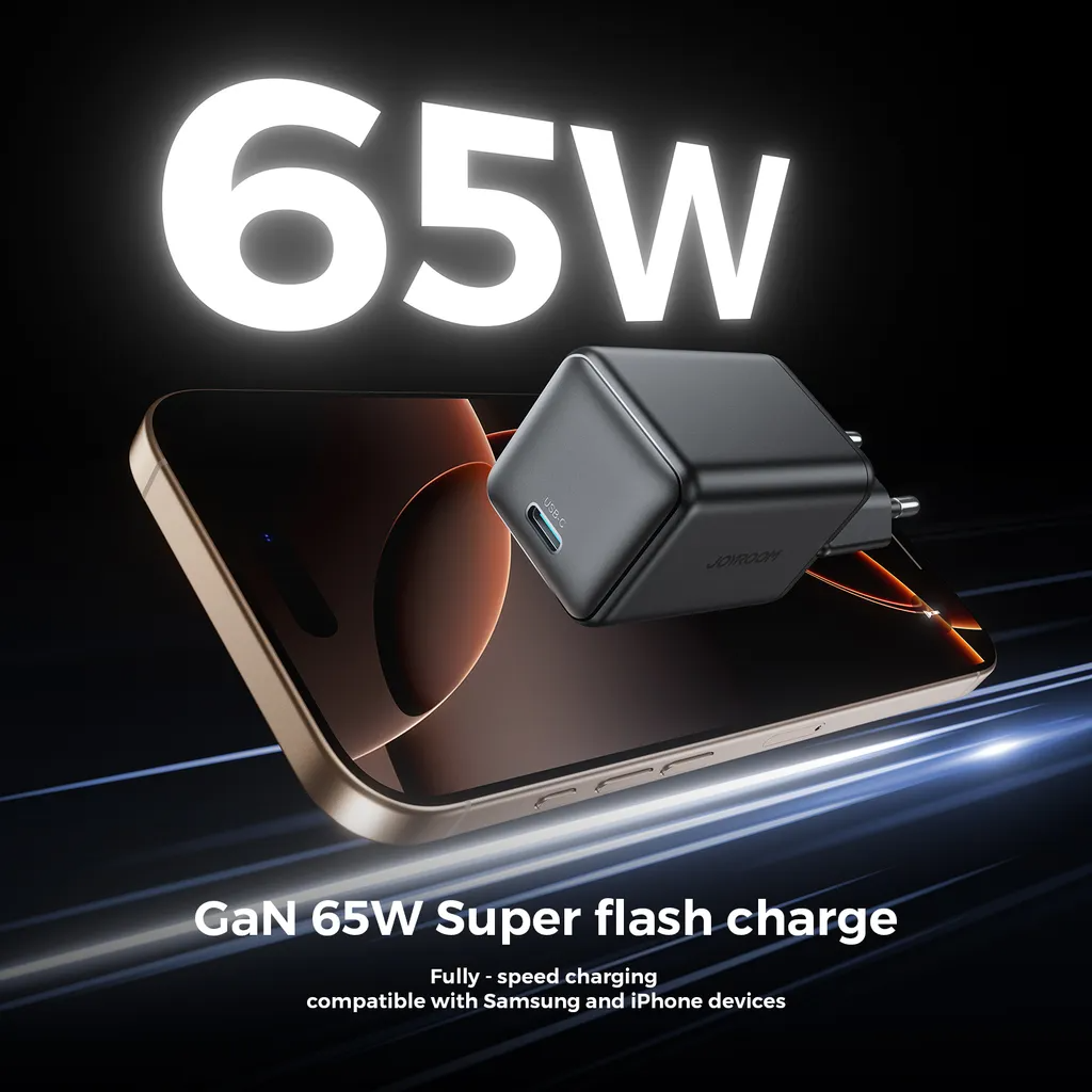 Ładowarka sieciowa Joyroom JR-TCG18, 65W, 3.25A, 1 x USB-C, Czarny