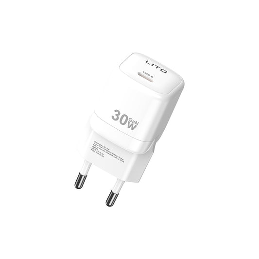 Ładowarka sieciowa Lito LC11, 30W, 3A, 1 x USB-C, Biała