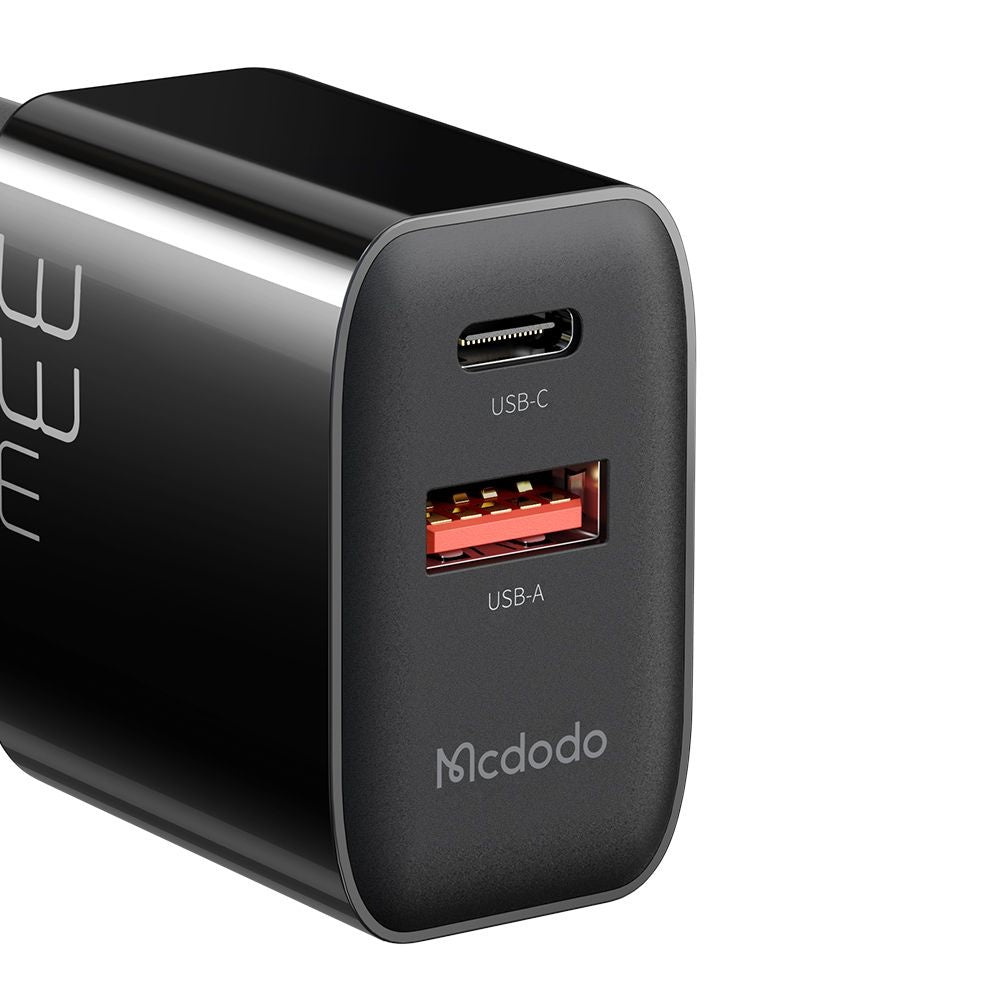 Ładowarka sieciowa McDodo CH-0921, 33W, 3A, 1 x USB-A - 1 x USB-C, Czarny