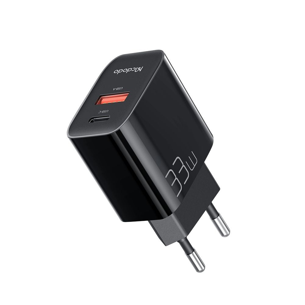Ładowarka sieciowa McDodo CH-0921, 33W, 3A, 1 x USB-A - 1 x USB-C, Czarny