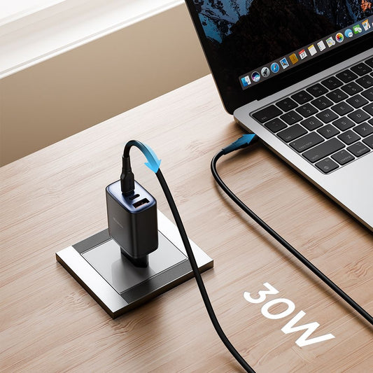 Ładowarka sieciowa McDodo CH-2180 Display, 30W, 3A, 1 x USB-A - 2 x USB-C, Czarny