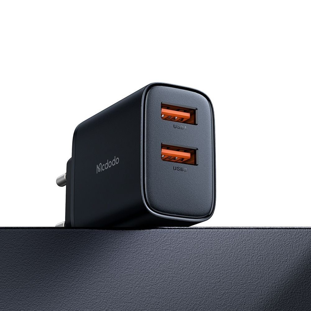 Ładowarka sieciowa McDodo CH-5070 Beryllium, 12W, 2.4A, 2 x USB-A, Czarny