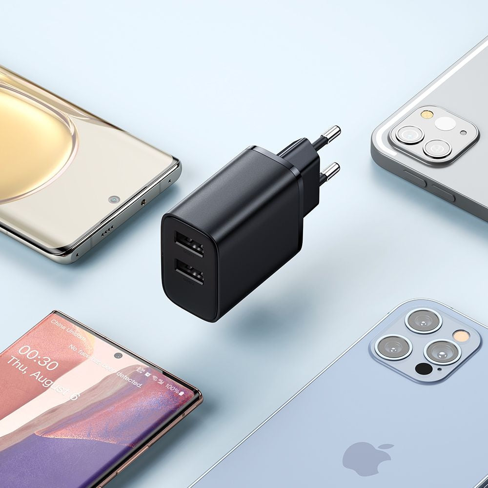 Ładowarka sieciowa McDodo CH-5070 Beryllium, 12W, 2.4A, 2 x USB-A, Czarny