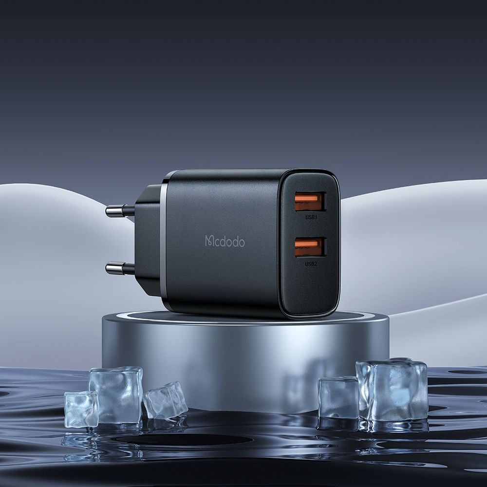 Ładowarka sieciowa McDodo CH-5070 Beryllium, 12W, 2.4A, 2 x USB-A, Czarny