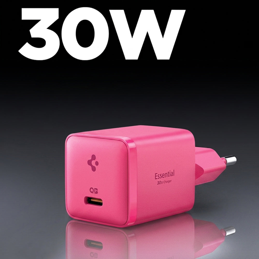 Spigen EE301EU Essential Wall Charger, 30W, 3A, 1 x USB-C, Pink ACH10449