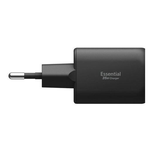 Ładowarka sieciowa Spigen Essential, 35W, 3A, 1 x USB-A - 1 x USB-C, Czarny