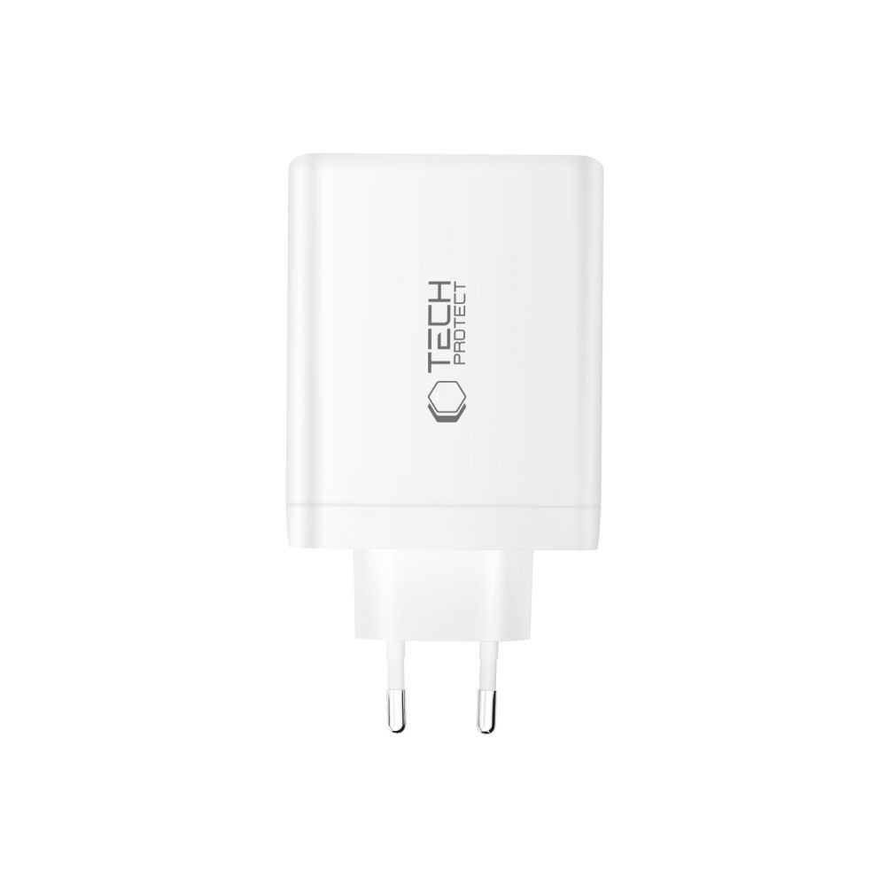 Tech-Protect NC140W-GAN Network Charger, 140W, 5A, 1 x USB-A - 3 x USB-C, White