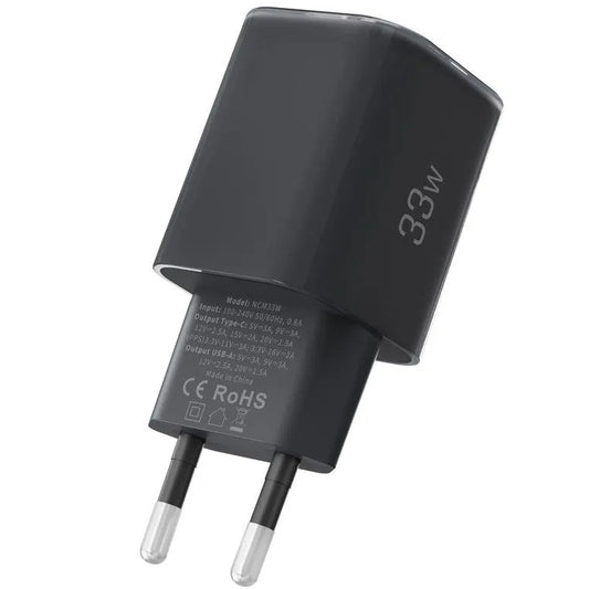 Ładowarka sieciowa Tech-Protect NCM33W, 33W, 3A, 1 x USB-A - 1 x USB-C, Czarny