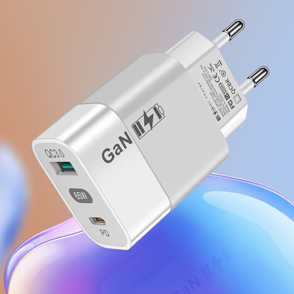 Ładowarka sieciowa Techsuit CHPD131, 65W, 3.25A, 1 x USB-A - 1 x USB-C, Biała