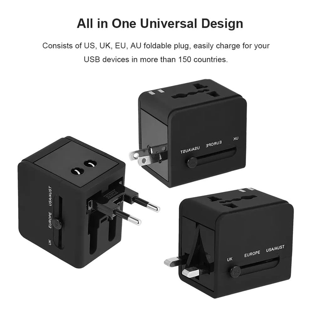 Ładowarka sieciowa Techsuit HHt148 Travel, 10W, 2A, 2 x USB-A, Czarny