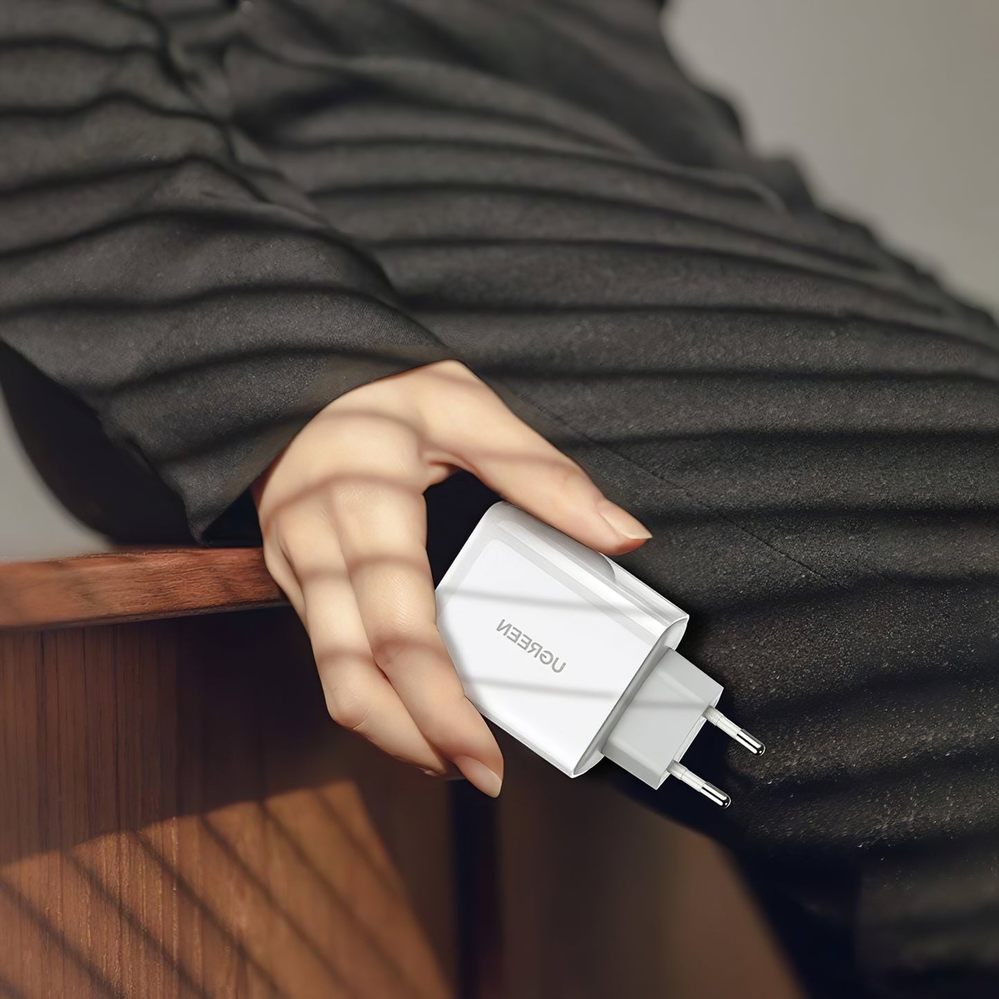 Ładowarka sieciowa UGREEN CD170, 36W, 3A, 1 x USB-A - 1 x USB-C, biała