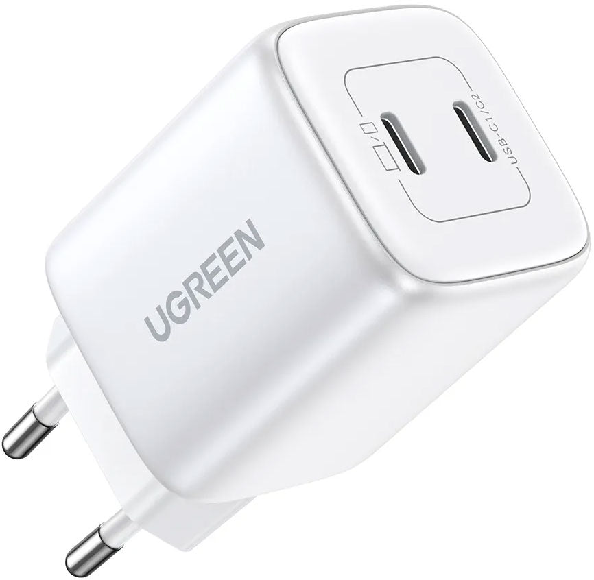 Ładowarka sieciowa UGREEN CD294, 45W, 3A, 2 x USB-C, Biała