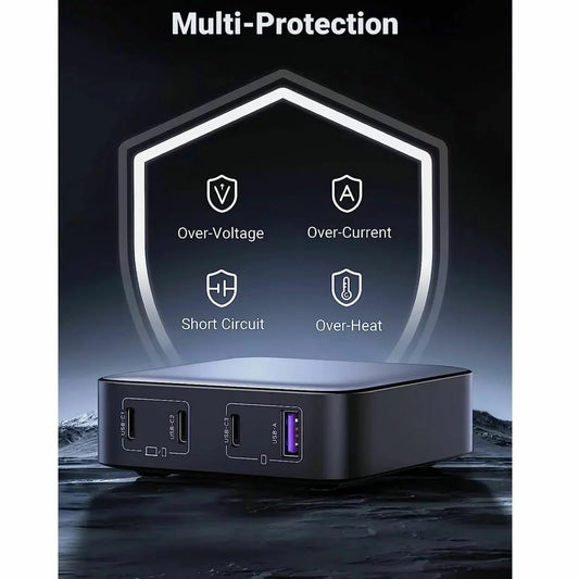 Stacja ładująca UGREEN CD328, 100W, 3A, 1 x USB-A - 3 x USB-C, szara