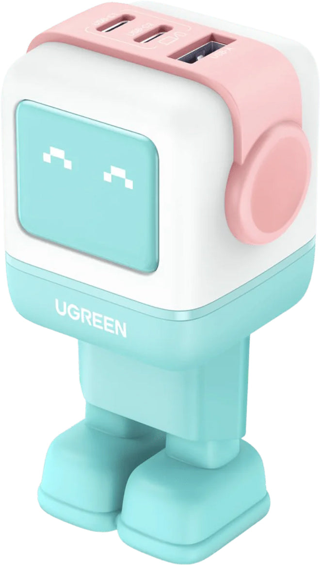 Ładowarka sieciowa UGREEN CD361 Uno, 65W, 3.25A, 1 x USB-A - 2 x USB-C, Turkusowa