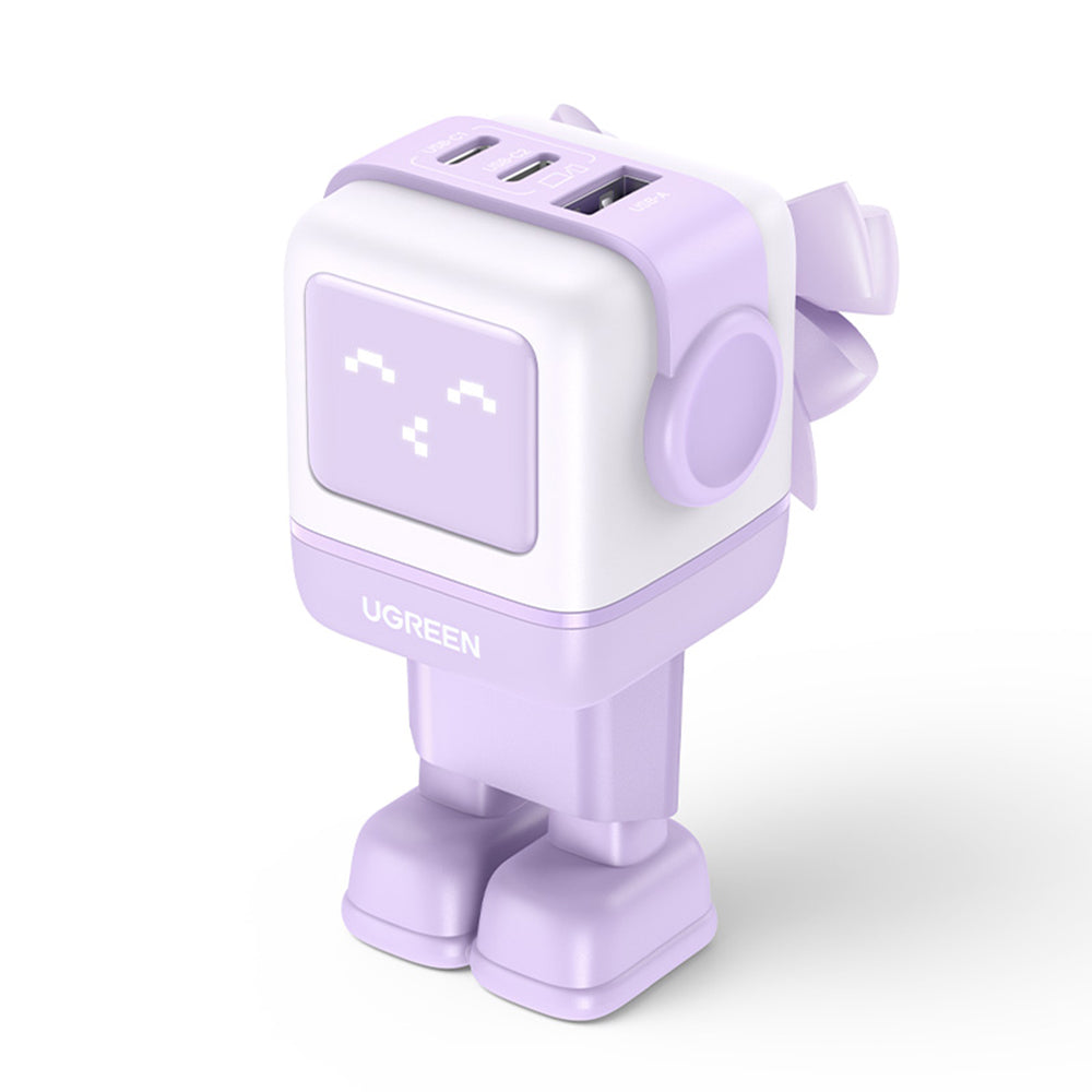 Ładowarka sieciowa UGREEN CD361 Uno, 65W, 3.25A, 1 x USB-A - 2 x USB-C, Fioletowa