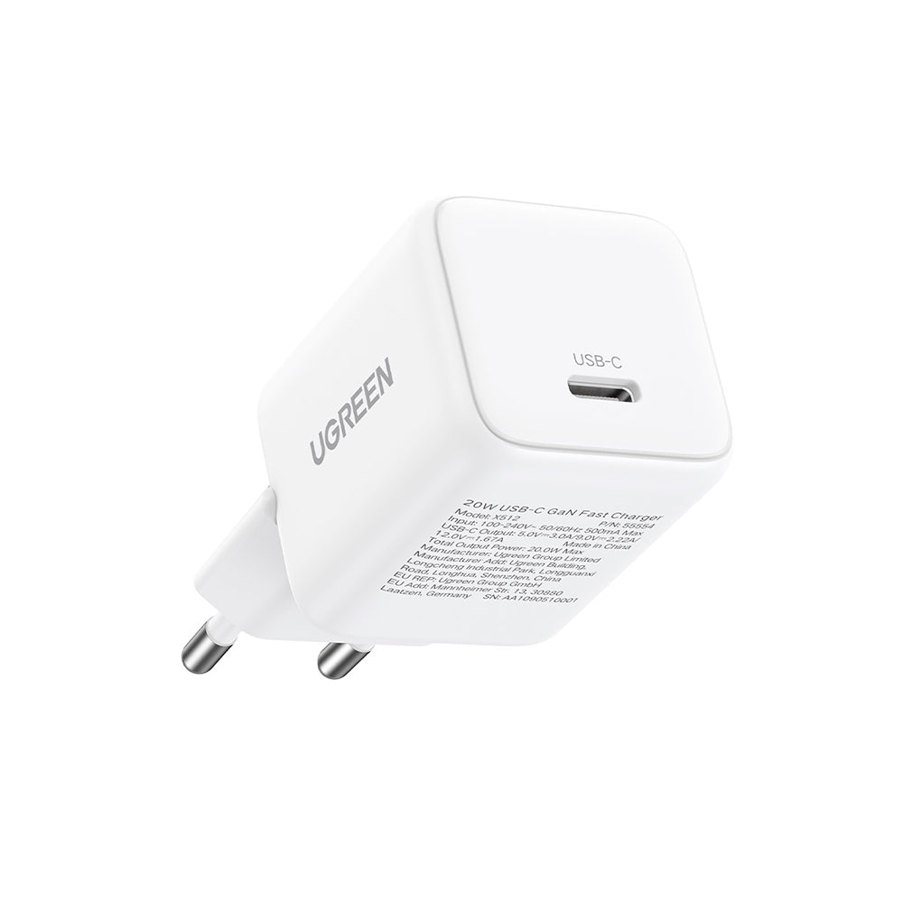 Ładowarka sieciowa UGREEN X512, 20W, 3A, 1 x USB-C, Biała