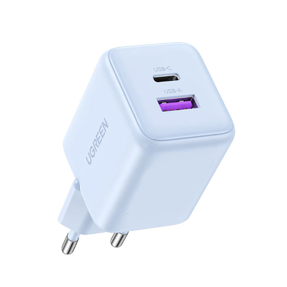 Ładowarka sieciowa UGREEN X516, 30W, 3A, 1 x USB-A - 1 x USB-C, Niebieska