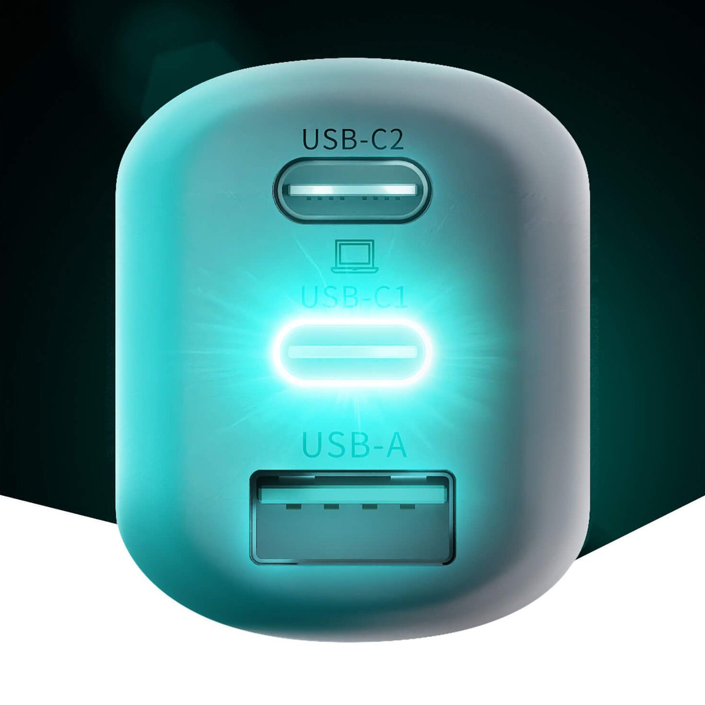 3MK HyperCharger Wall Charger, 65W, 5A, 1 x USB-A - 2 x USB-C, White