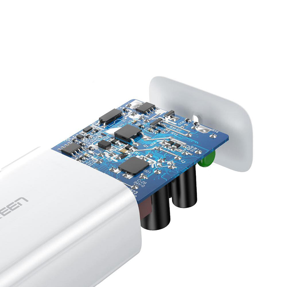 Ładowarka sieciowa UGREEN CD127, 30W, 3A, 1 x USB-C, biała