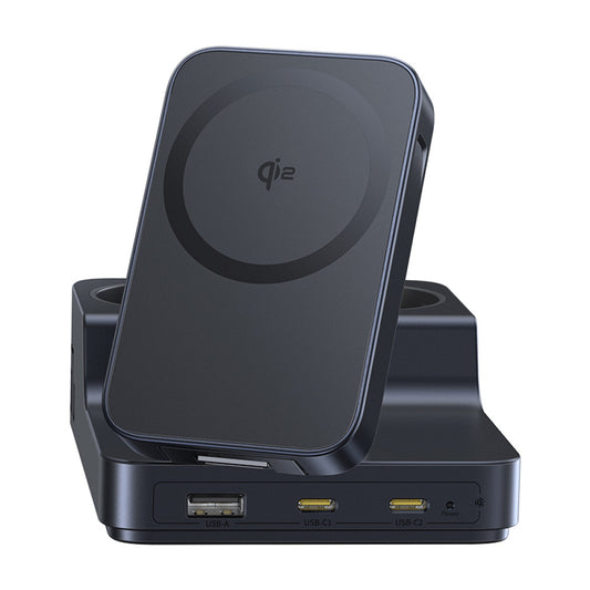 Ładowarka Stacja Baseus Nomos ND11 QI 6w1, 67W, 3.35A, 1 x USB-A - 2 x USB-C - 2 x Schuko, Czarny P80015804213-00