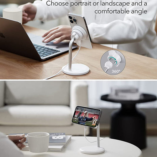 Ładowarka sieciowa bezprzewodowa ESR HaloLock Shift, 15W, 1.67A, Biała